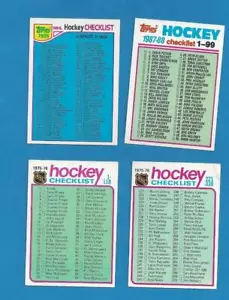 Tarjetas coleccionables de colección 1975-1987 Topps NHL lista(s) de verificación de hockey - Imagen 1 de 2