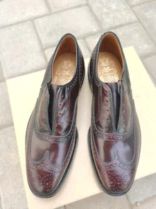 Vtg NOS Johnston & Murphy "Aristocraft" brown Oxford brogue shoes size 9.5E USA - Picture 1 of 10