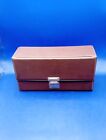 Vintage Cassette Tape Storage Carry Case Holds 10 Tapes Brown  Look