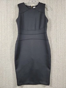 Calvin Klein Sleeveless Scuba Crepe Sheath Dress Sz 8 Little Black Dress - Picture 1 of 13