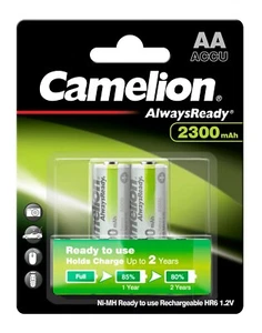 2 x Camelion AA Always Ready 2300mAh 1,2V NiMH Akku R6 Mignon Blister - Picture 1 of 1