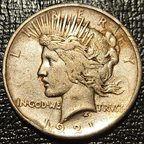 1921 PEACE DOLLAR SILVER $1 HIGH RELIEF US FIRST YEAR TYPE COIN EAGLE LIBERTY Cover