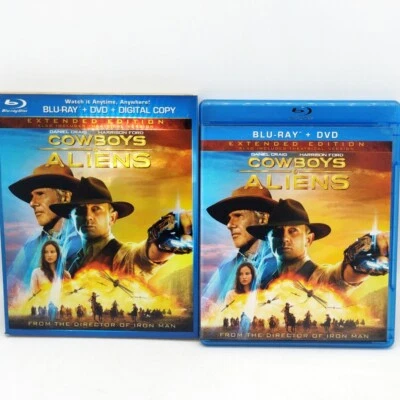 Cowboys & Aliens (Blu-ray/DVD,2011,Extended,Unrated) w/Embossed Foil Slipcover! - Image 1 of 4