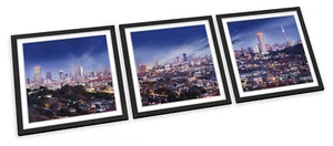 Johannesburg Stadt Skyline Südafrika GERAHMTE KUNSTDRUCKE SET Bild Quadrat - Bild 1 von 5
