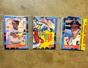 1988 DONRUSS SUPERSTAR RACK PACK BARRY BONDS & DALE MURPHY BASE CARD SHOW ON TOP - Picture 1 of 1