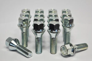 M12 x 1.25, 30mm thread, tapered seat alloy wheel bolts. Set of 16 - Picture 1 of 2