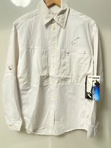 NWT Mens FLW Fishing Long Sleeve Shirt Sz M Button Up with Air Flow Mesh White - Picture 1 of 11