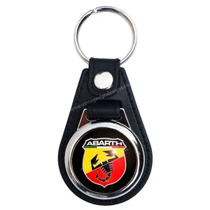 FIAT ABARTH CAR MARQUE FAUX LEATHER KEY RING / KEY FOB - Picture 1 of 1