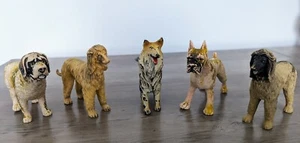 5 Rubber Toy Dogs Imperial Toys VTG 1974 Collie Boxer Afghan Hound Saint Bernard - Picture 1 of 10