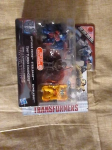 Transformers Tiny Turbo Changers Optimus Prime Steelbane Bumblebee Figures NIB - Picture 1 of 2