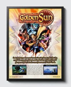 Póster promocional publicitario brillante Golden Sun para Nintendo Game Boy Advance GBA G1650 sin marco - Imagen 1 de 4