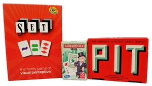 PIT + Set + Monopoly Deal (Party Travel Card Games x3) komplett, englisch - Bild 1 von 24