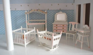 Vintage dolls house nursery furniture set - Picture 1 of 11