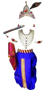 Little Baby Krishna Ji Janamasthmi Dress Costume Set for Kids, Boys & Girls - Picture 1 of 6
