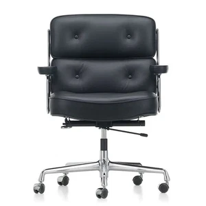 ES104 Chair – Genuine Italian Leather, Chrome Base, Black Colour - Picture 1 of 6