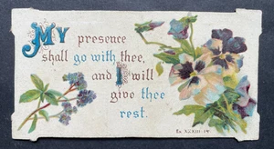 TARJETA RELIGIOSA VICTORIANA SALMO MI PRESENCIA IRÁ CONTIGO... - Imagen 1 de 2