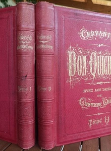 1869 DON QUICHOTTE CERVANTÈS DESSINS DE GUSTAVE DORÉ 2vol. IN FOLIO - Picture 1 of 17