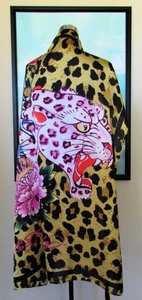 Ed Hardy Pink Leopard Large Statement Scarf 42" NWT - Picture 1 of 10