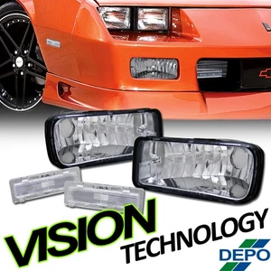 For 85-92 Chevy Camaro Depo Chrome Clear Signal Parking Bumper+Side Marker Light - Picture 1 of 2
