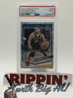2023 Donruss Optic STEPHEN CURRY /249 Holo Choice Prizm #198 Warriors PSA 9 - Image 1 of 2