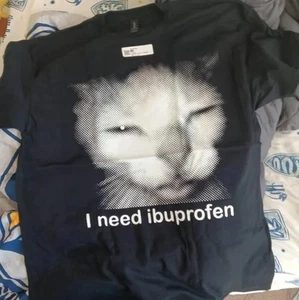 I need Ibuprofen Funny Vintage Graphic Cat T-shirt, Unisex Cotton Shirt, Silly - Picture 1 of 5