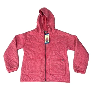 Lucky Brand Jacket Girls L(14-16) Hoodie Pink Rapture Rose Full-Zip Quilted - Picture 1 of 8