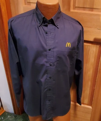 Camisa de Trabajo McDonalds Empleado Bordado Arcos Uniforme Manga Larga Abotonada M Foto 1 de 4