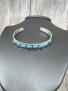 Jay King Mine Finds .925 Turquoise Inlay Cuff Bracelet NIB 7" - Picture 1 of 9