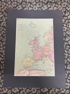 Genuine Antique Mounted Map , Printed 1902 , EUROPE ,LARGE - Picture 1 of 4
