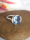 Wunderschöner antiker Ring Silber 835, Art Deko, wunderschöner Blautopas, 16,2mm