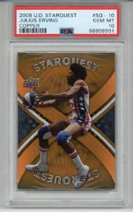 2008 UPPER DECK STARQUEST COPPER #SQ-10 JULIUS ERVING CARD 76ERS PSA 10 POP 6 - Picture 1 of 2