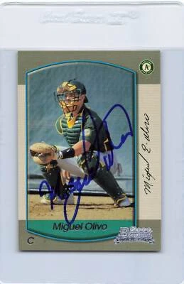 2000 Bowman #343 Miguel Olivo Athletics Signed Auto *H5142 - Image 1 of 2