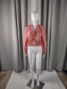 Doncaster Women's Red, White, Houndstooth, Linen Blend, Cropped Jacket Size 4 - Picture 1 of 12