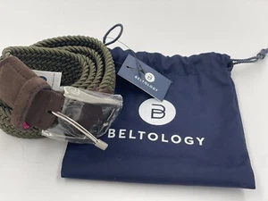 NEW BELTOLOGY For Men Handmade Size 36 handwoven radius belt in olive - Picture 1 of 6