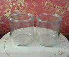 Set of 2 LA FERMIERE Clear Glass Vase Yogurt Pots Crocks Cups