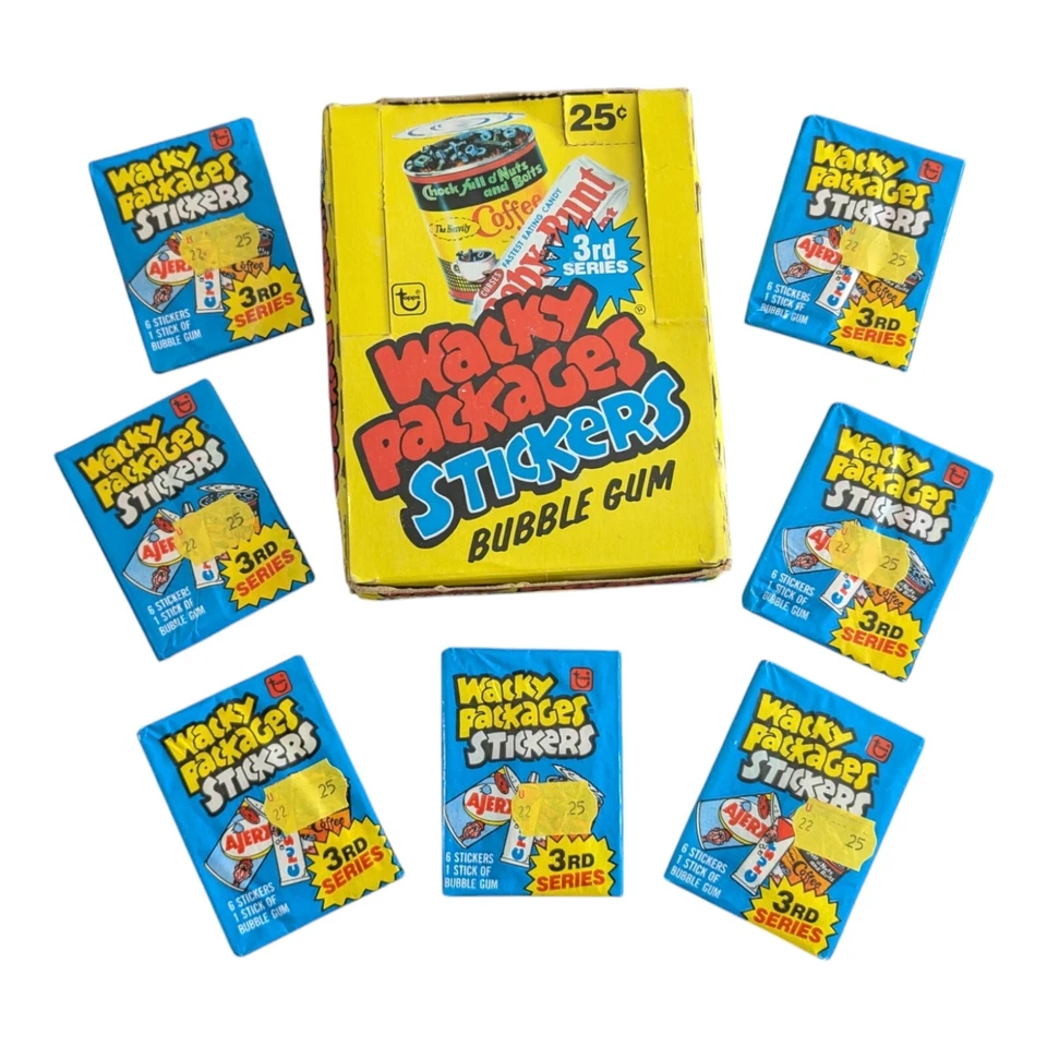 1980 Wacky Packages Stickers Series 3 (Blue) One Sealed Wax Pack - Image 1 of 4