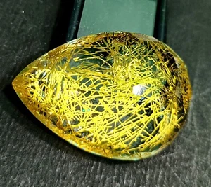 EGL Certified 144.60 Ct PEAR Cut Natural Yellow Rutilated Quartz Loose Gemstone - Picture 1 of 6