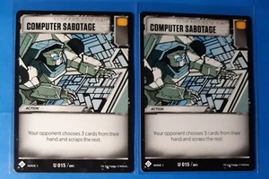 2x Computer Sabotage - U 015/081 Transformers TCG Wave 1 uncommon NM - Picture 1 of 1