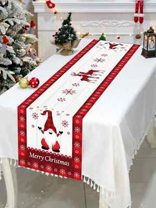 Weihnachten Tischläufer festlich Polyester gesichtslos Puppe Design für Party Deko - Bild 1 von 41