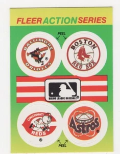 1990 FLEER BASEBALL TEAM MINI LOGO STICKER ORIOLES, RED SOX, REDS, ASTROS - Picture 1 of 2