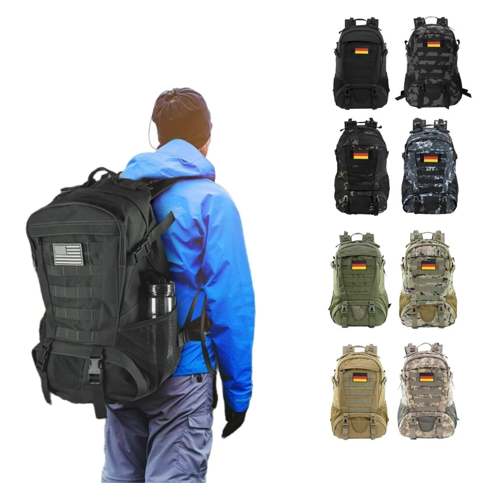 JUEACHY Wasserdicht Herren Molle Army Rucksack Trekking Bundeswehr Kampfrucksack