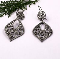 29474         2 Pc  Matte Silver Oxidized Small Victorian Bow NR Jewelry Finding 