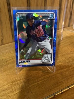 2020 Bowman Chrome Sapphire BCP-115 Jasseel de la Cruz Atlanta Braves - Image 1 of 2