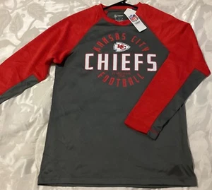 Camicia Kansas City Chiefs manica lunga grigia e rossa uomo media - abbigliamento squadra NFL - Foto 1 di 12