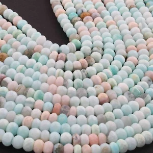 1 Strand Peru opal Faceted Roundells -Round Roundells 7mmx9mm-13 Inches  - Picture 1 of 4