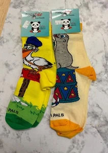 "Sock Panda" Youth Socks- 2PACK (Medium 12-2) Pelican Carrier&Curious Sea Lion - Picture 1 of 3
