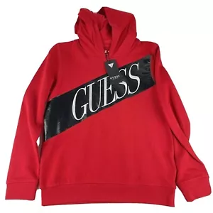 GUESS BOYS HOODIE PULLOVER SIZE 10 RED NWT Kids ACTIVEWEAR CASUAL Long Sleeve - Picture 1 of 8