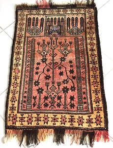 Alte Nomaden Belutsch Orient Teppich Handgeknüpft Lebensbaum Sammler Rosa Baluch - Bild 1 von 8
