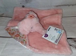 New Parents Choice Baby Lovey Pink Elephant Security Blanket Floral Satin Back - Picture 1 of 8