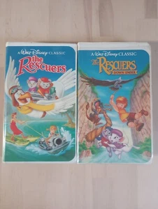 Disney’s The Rescuers & The Rescuers Down Under, VHS, Black Diamond Classics - Picture 1 of 9